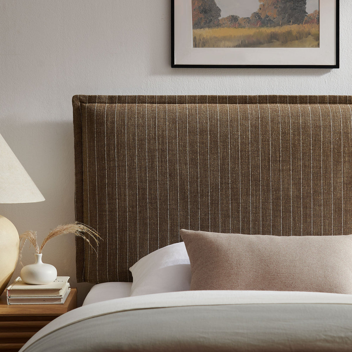 Camille Striped Linen Blend Headboard