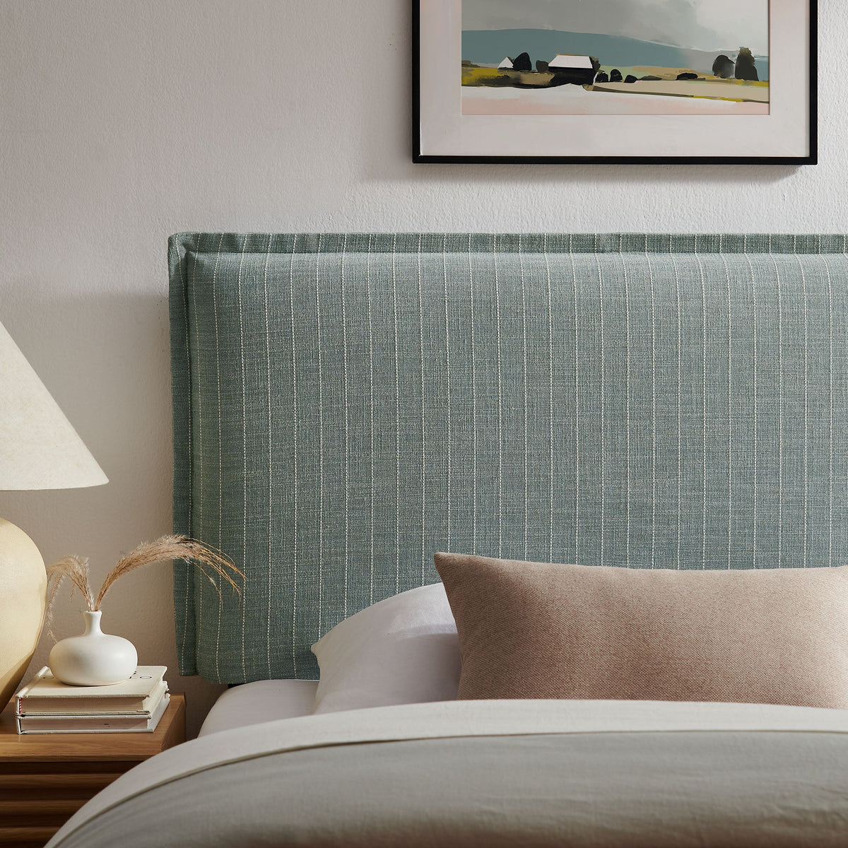 Camille Striped Linen Blend Headboard