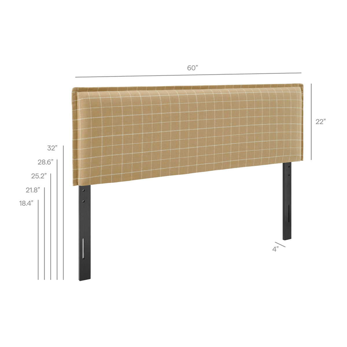 Camille Checkered Linen Blend Headboard
