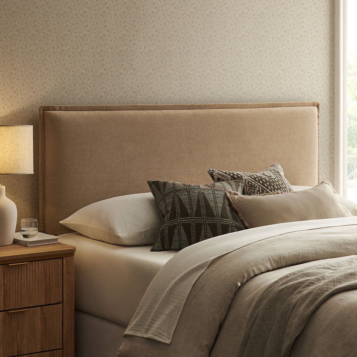 Camille Upholstered Linen Blend Headboard