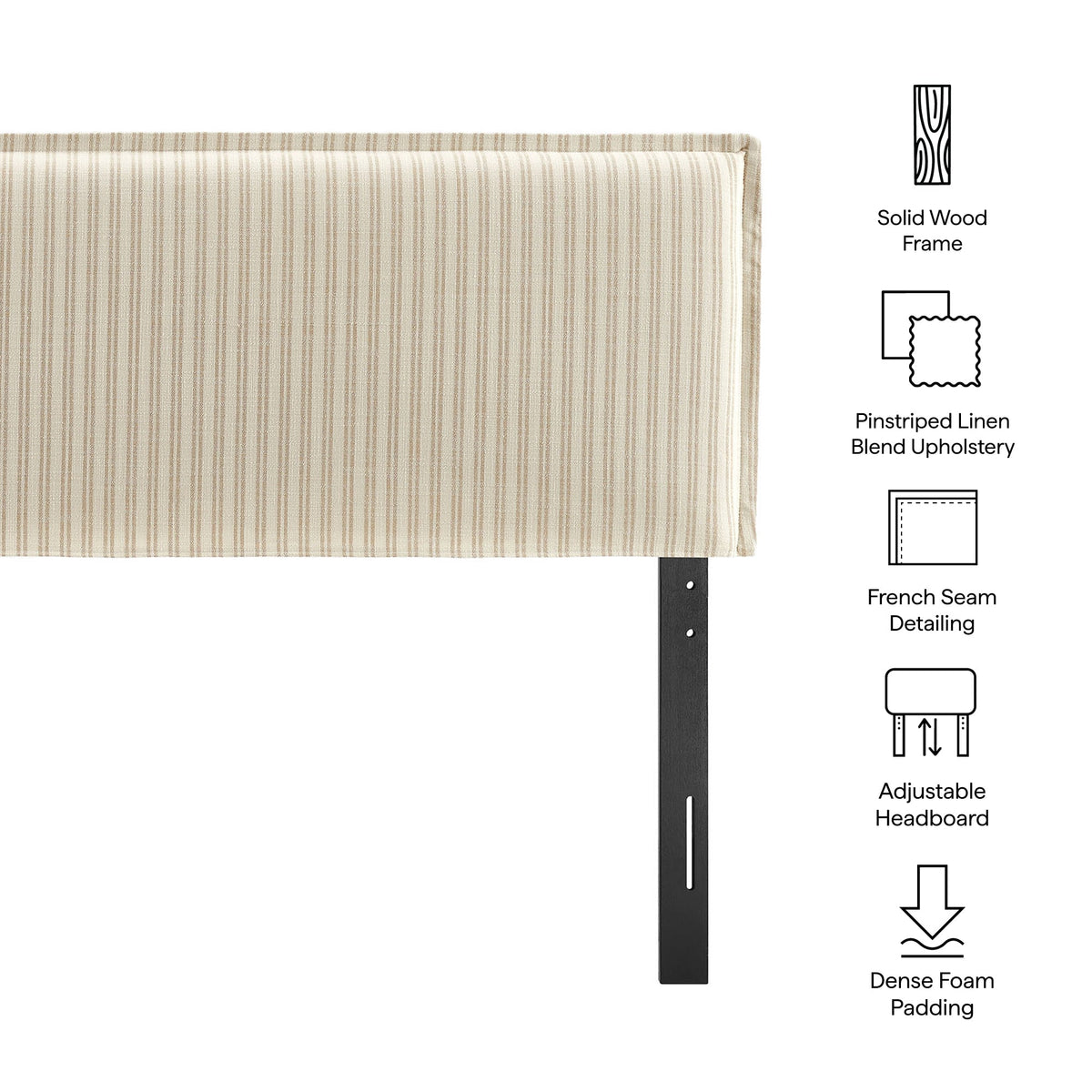 Camille Striped Linen Blend Headboard