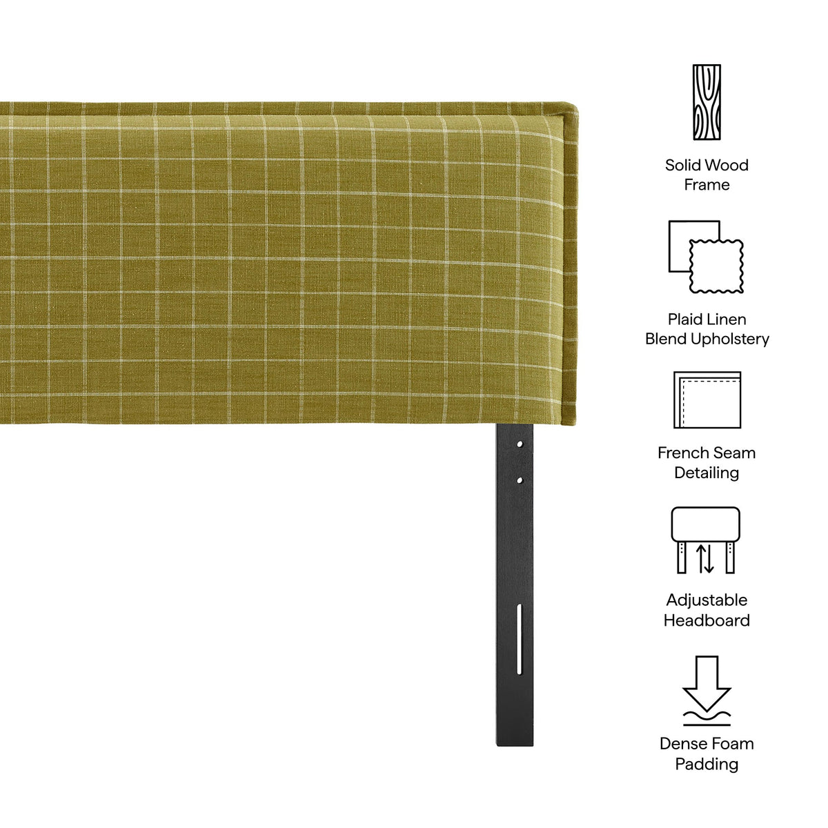 Camille Checkered Linen Blend Headboard