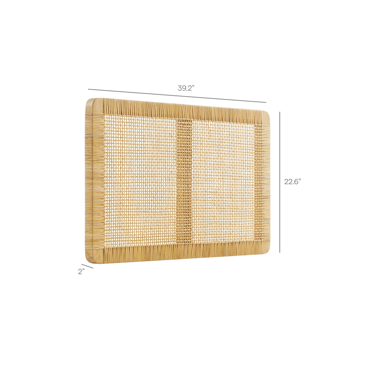 Sandy Wall Mounted Wood and Rattan Headboard