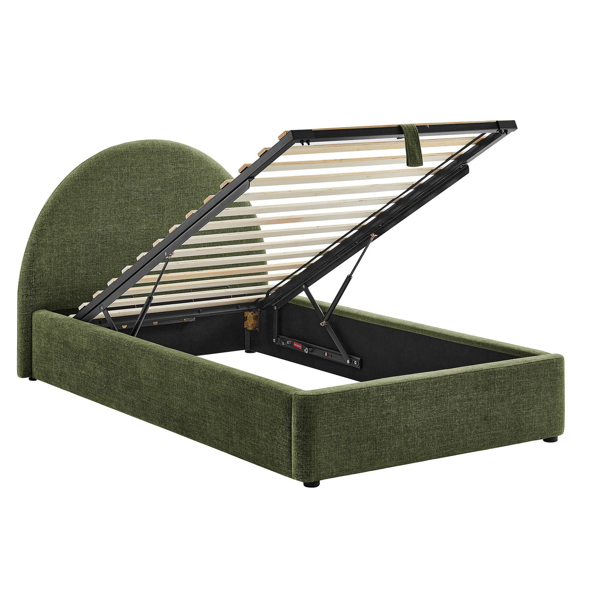 Resort Upholstered Fabric Storage Platform Bed Frame