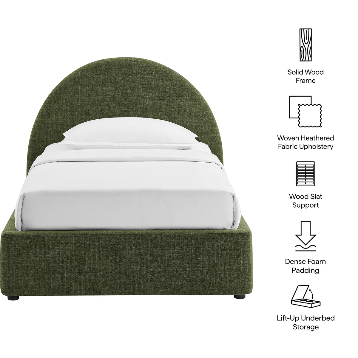 Resort Upholstered Fabric Storage Platform Bed Frame