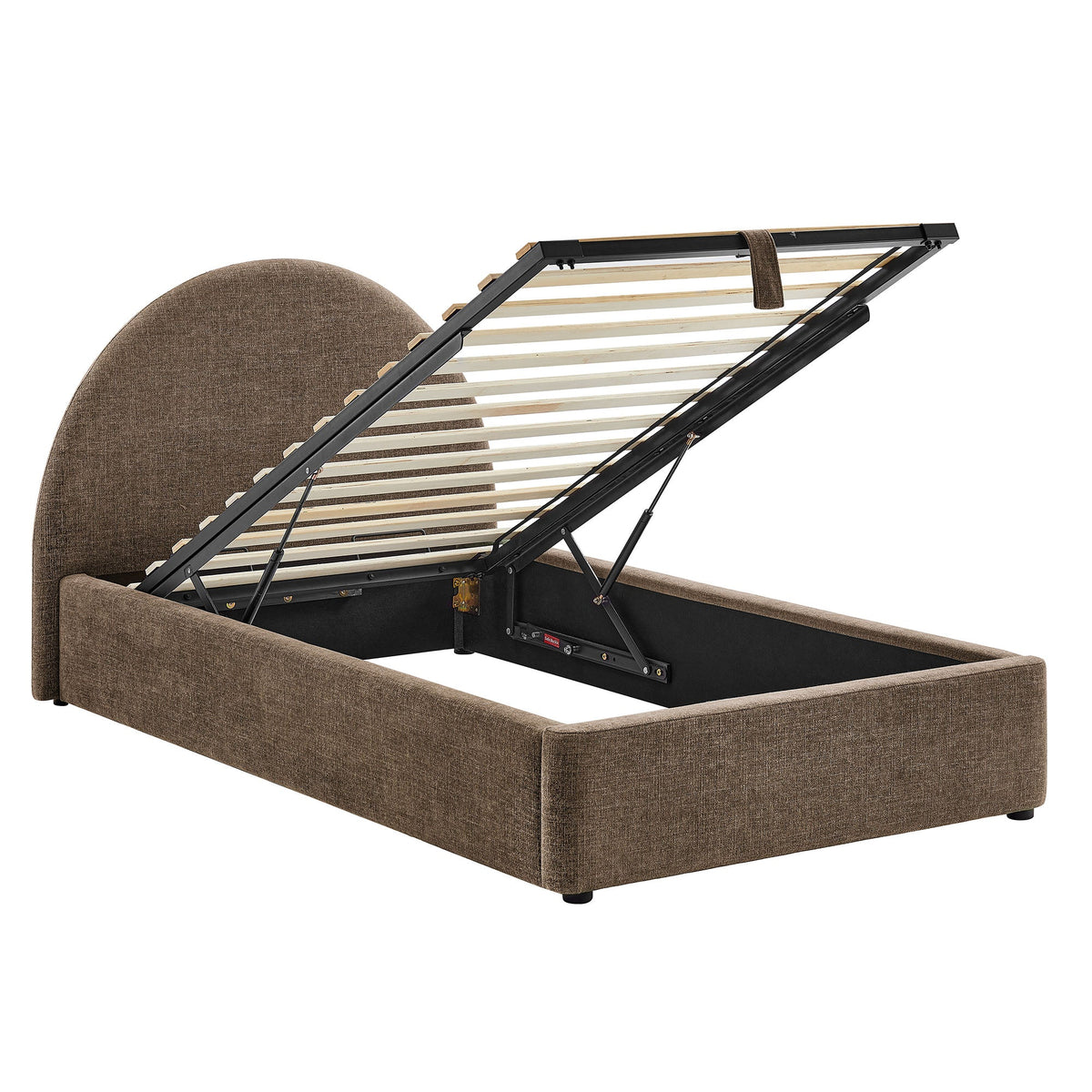 Resort Upholstered Fabric Storage Platform Bed Frame