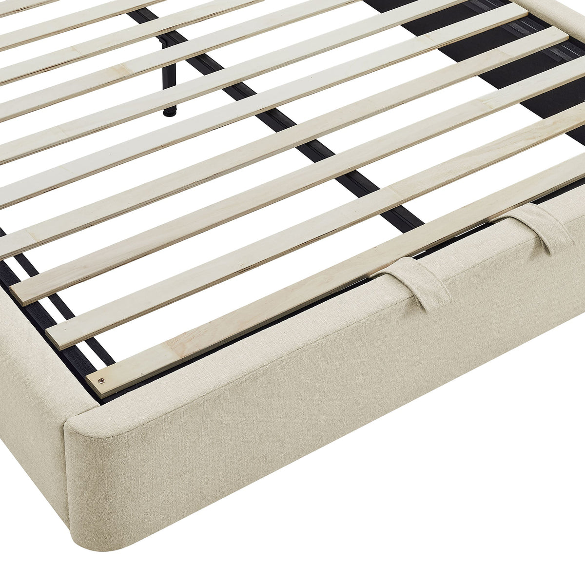 Resort Upholstered Fabric Storage Platform Bed Frame