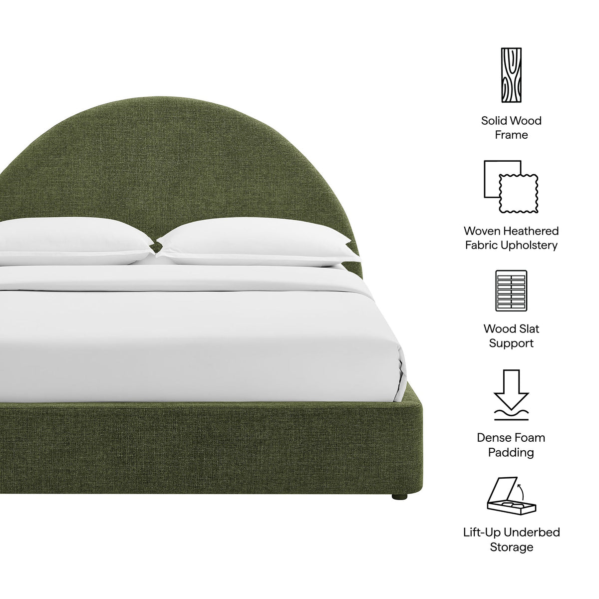 Resort Upholstered Fabric Storage Platform Bed Frame