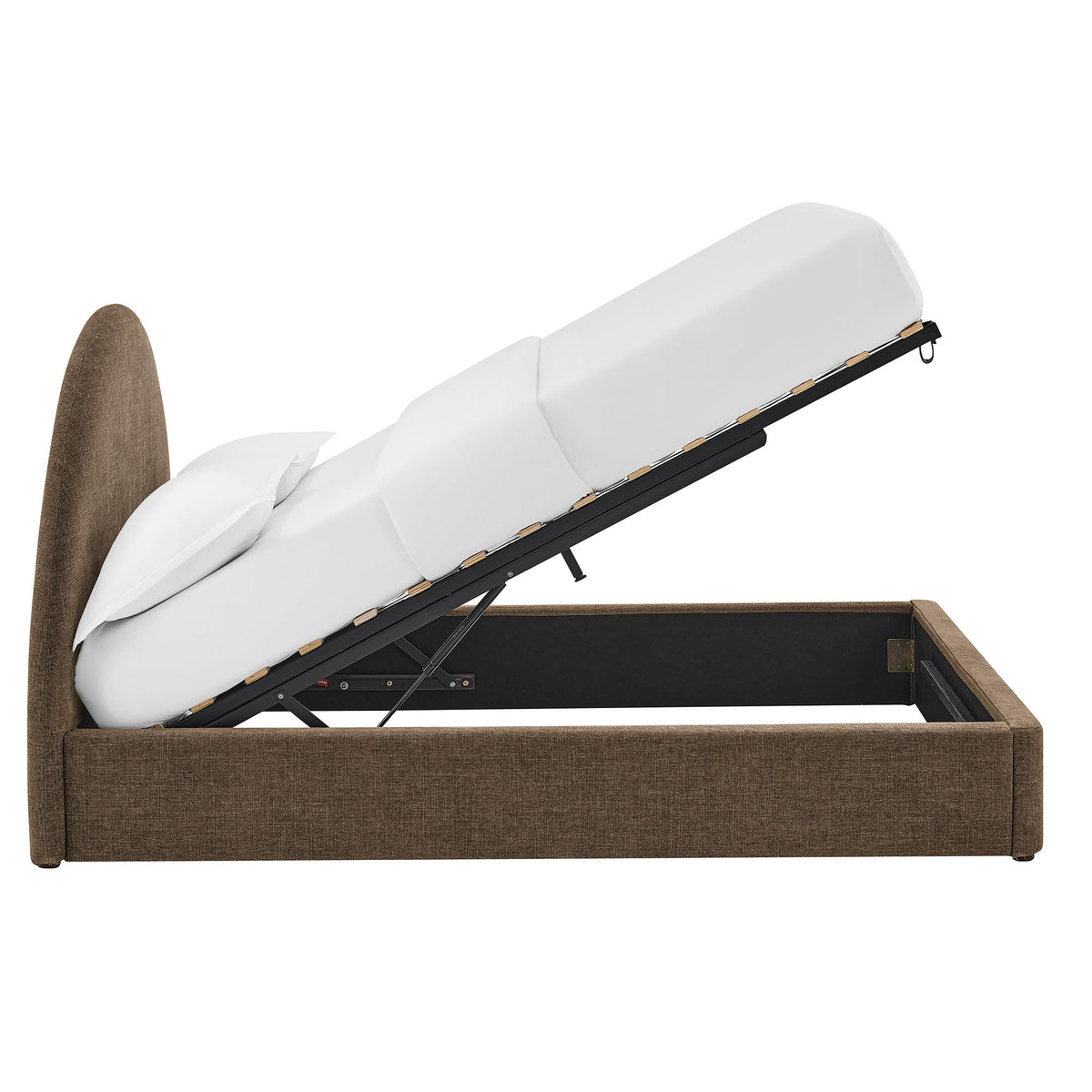 Resort Upholstered Fabric Storage Platform Bed Frame