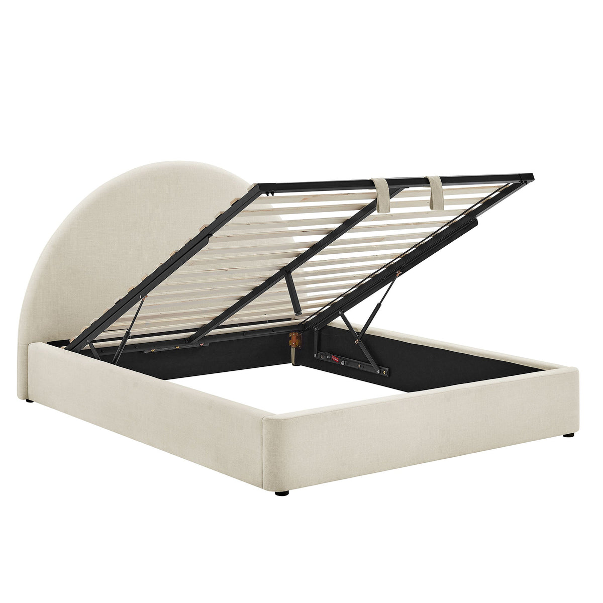 Resort Upholstered Fabric Storage Platform Bed Frame
