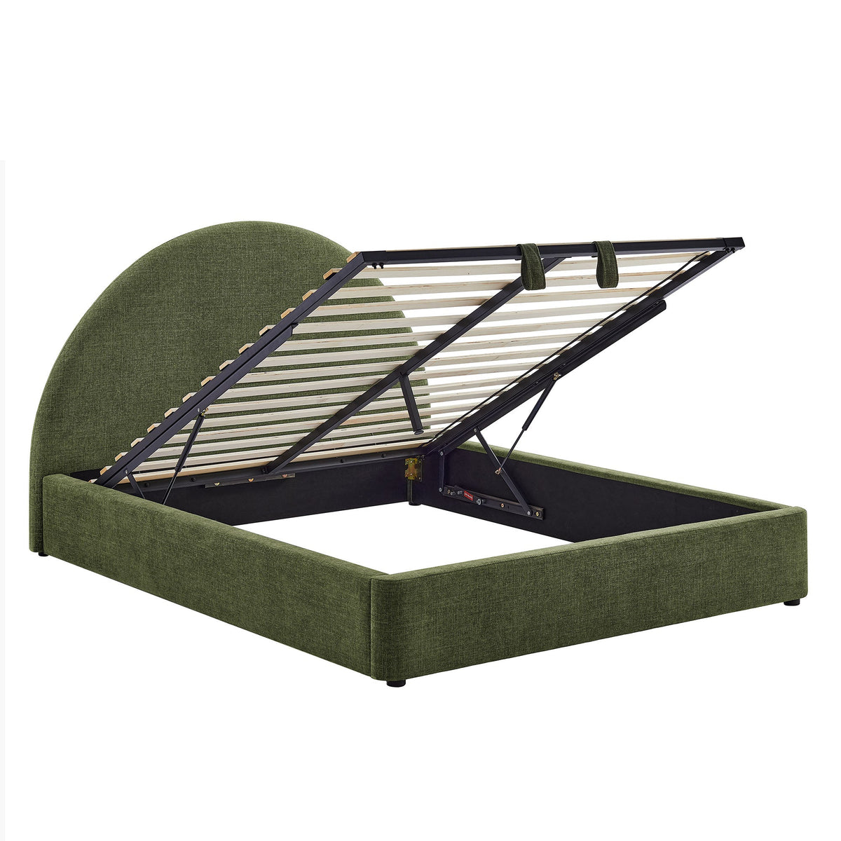 Resort Upholstered Fabric Storage Platform Bed Frame
