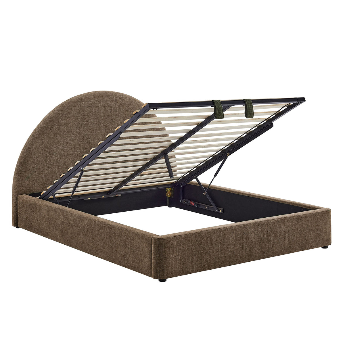 Resort Upholstered Fabric Storage Platform Bed Frame