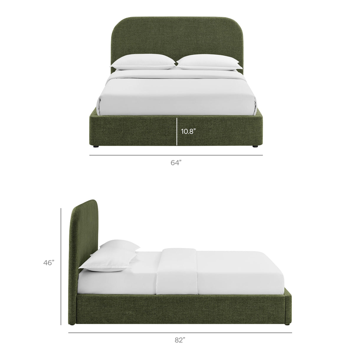 Keynote Fabric Upholstered Storage Platform Bed Frame