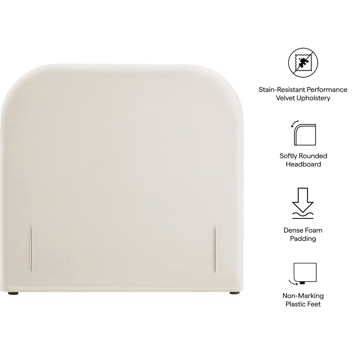 Keynote Twin Stain-Resistant Performance Velvet Headboard
