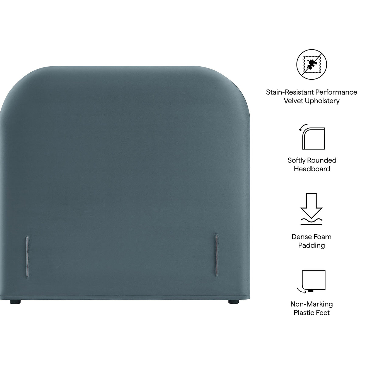 Keynote Twin Stain-Resistant Performance Velvet Headboard