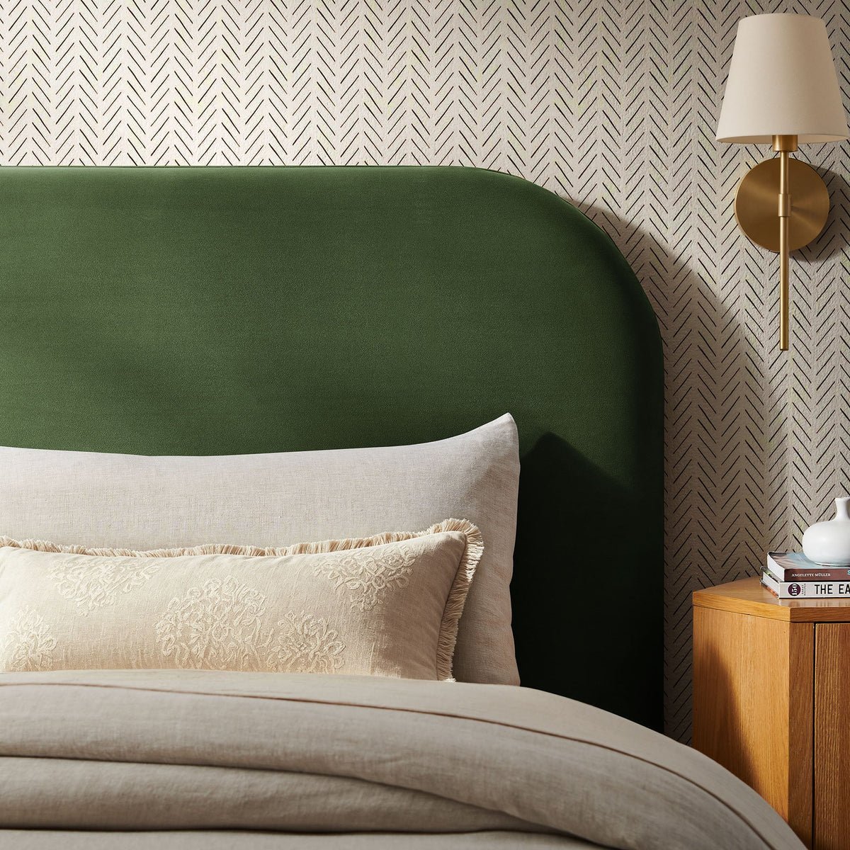 Keynote Twin Stain-Resistant Performance Velvet Headboard