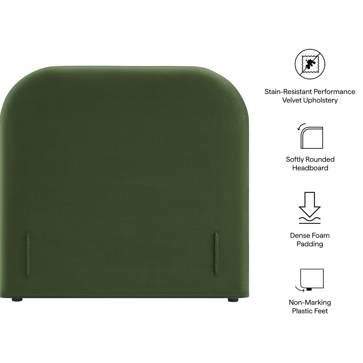 Keynote Twin Stain-Resistant Performance Velvet Headboard
