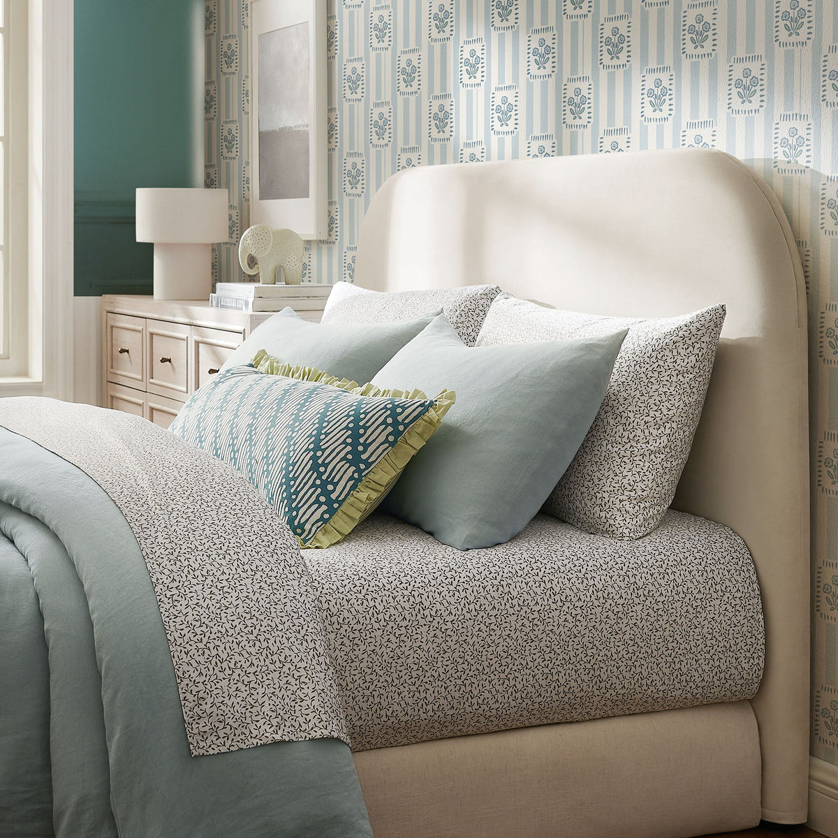 Keynote Full Size Stain-Resistant Performance Velvet Headboard