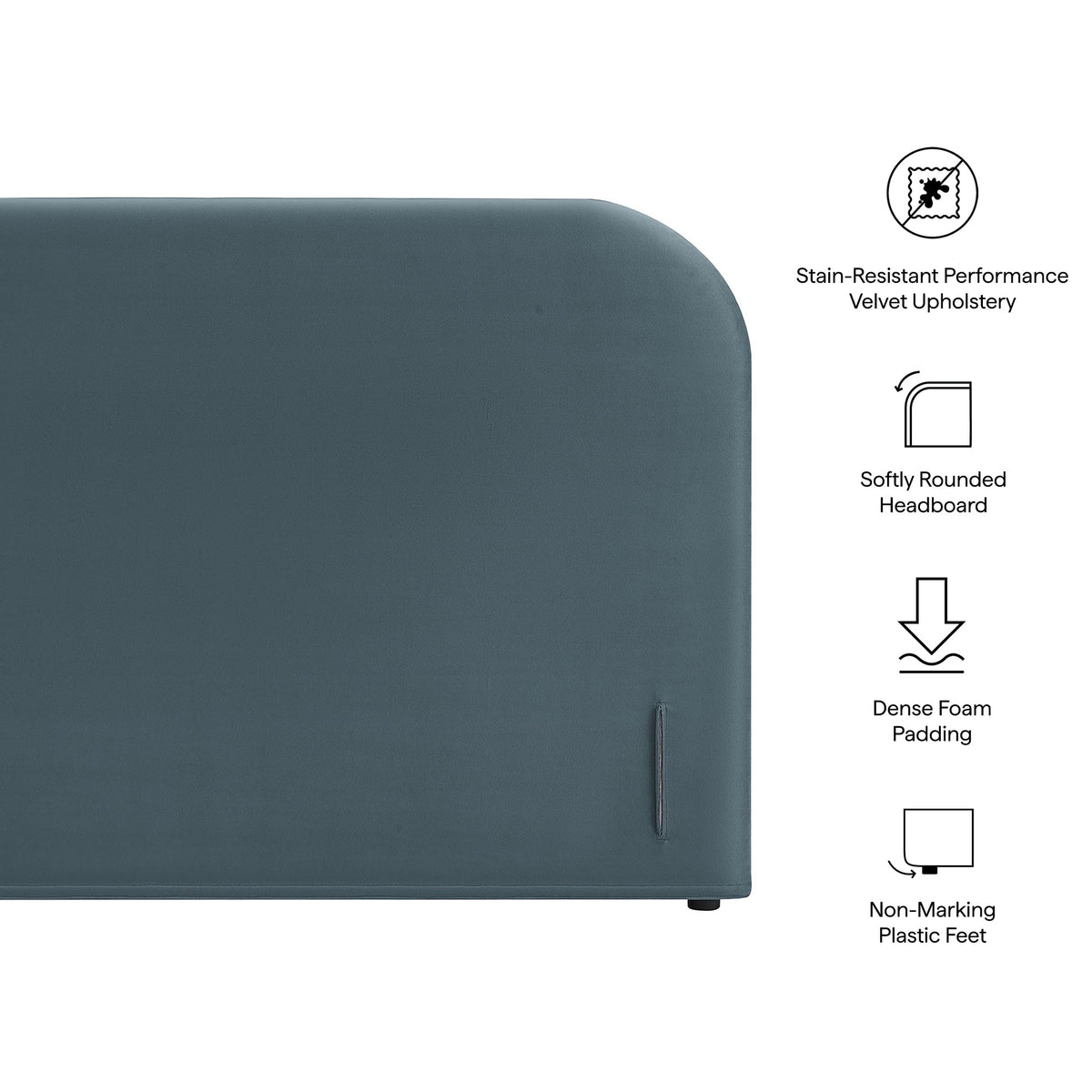 Keynote Full Size Stain-Resistant Performance Velvet Headboard