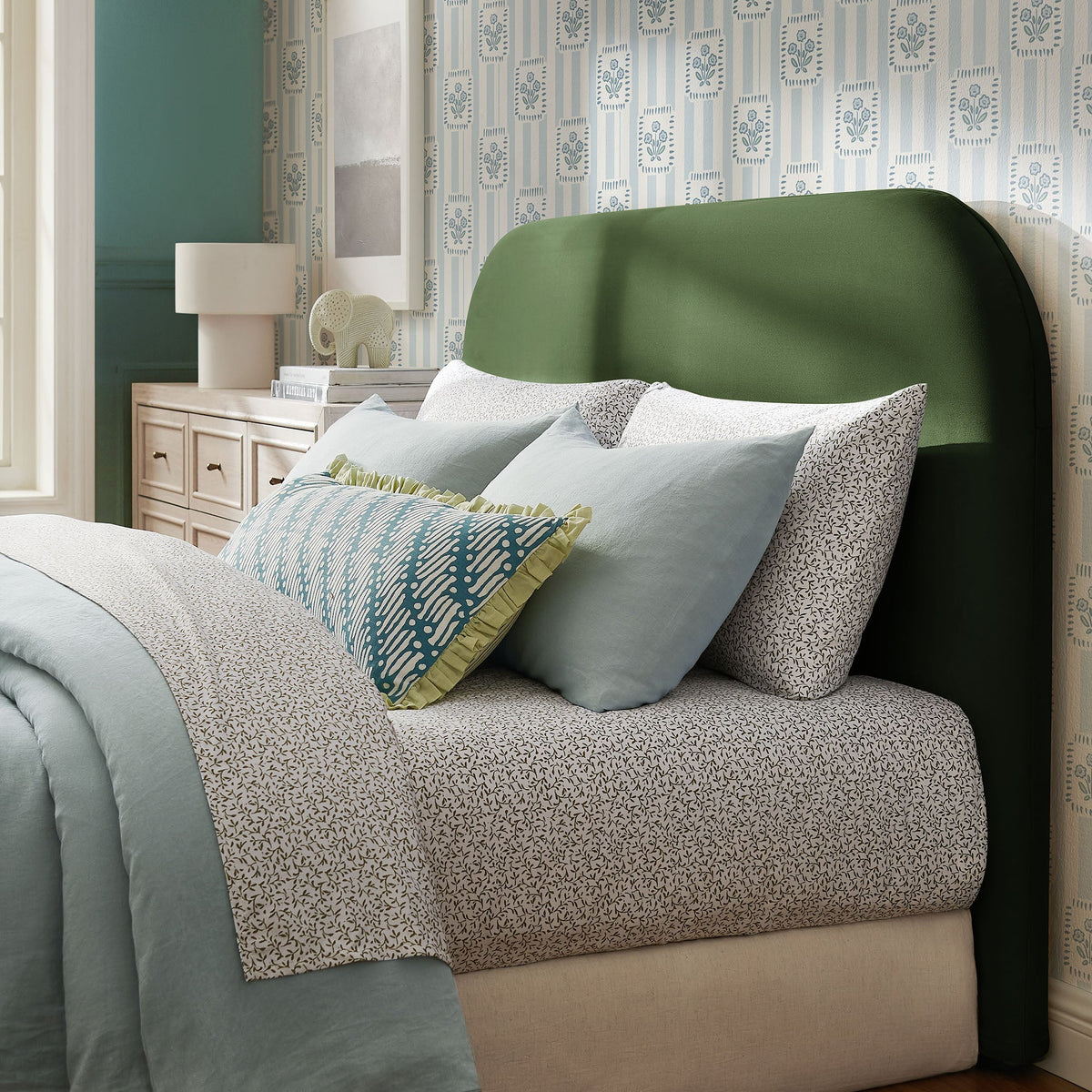 Keynote Full Size Stain-Resistant Performance Velvet Headboard
