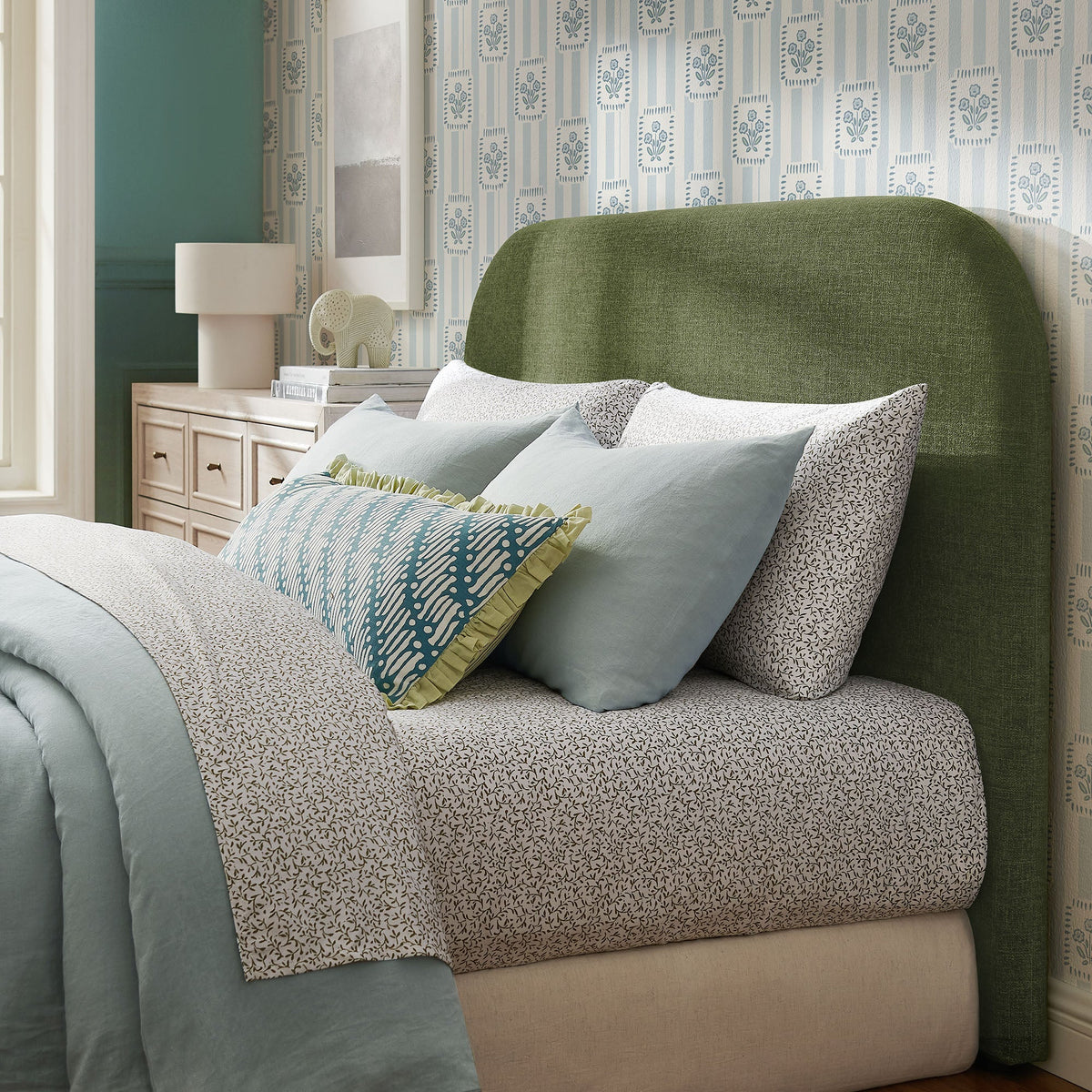 Keynote King Size Upholstered Fabric Headboard