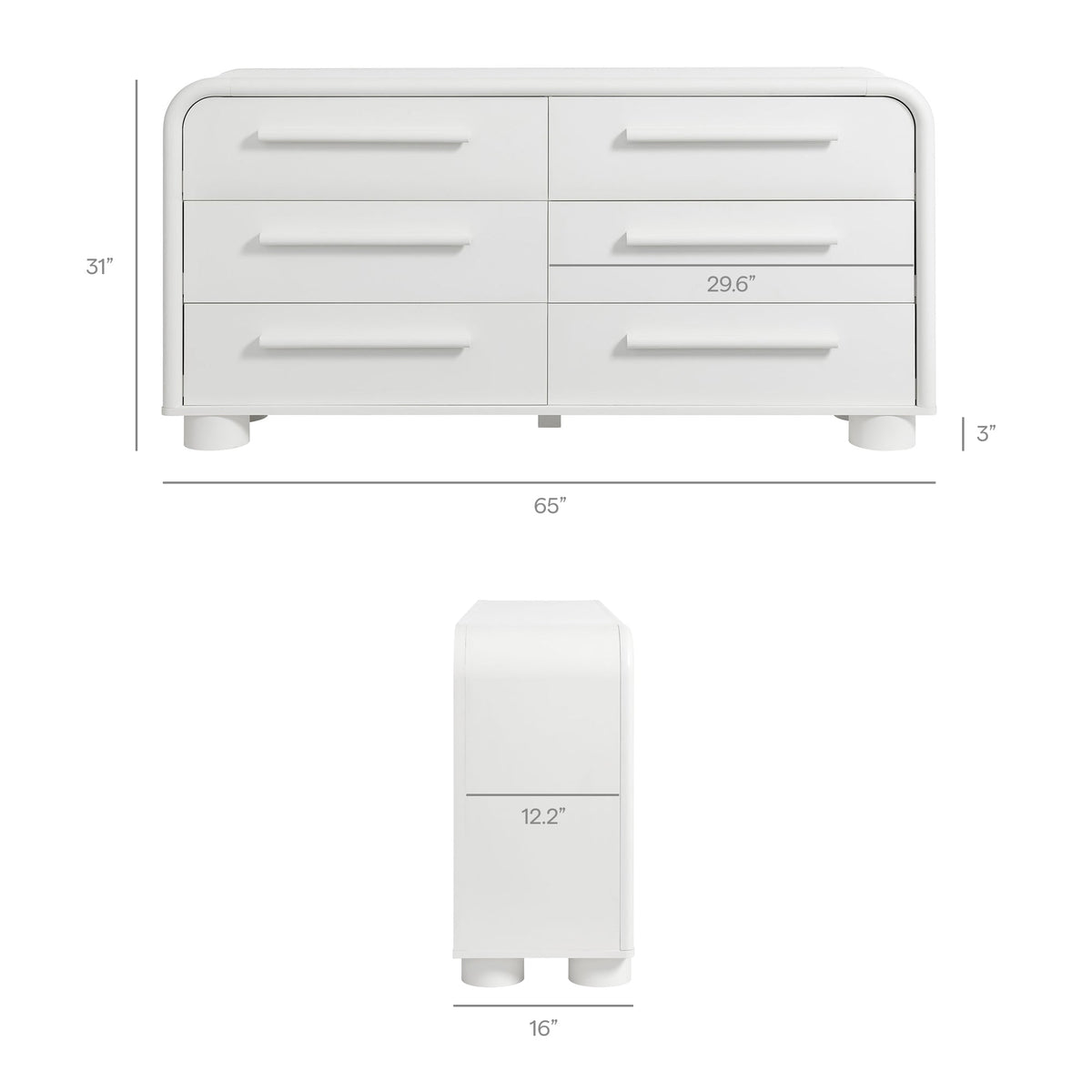 Bellamy Curved 6-Drawer Dresser