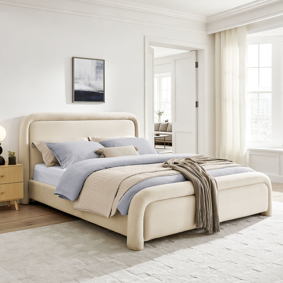 Beck Performance Velvet Platform Bed