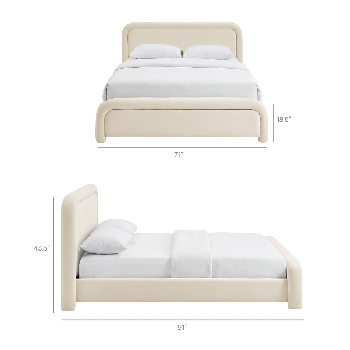 Beck Performance Velvet Platform Bed