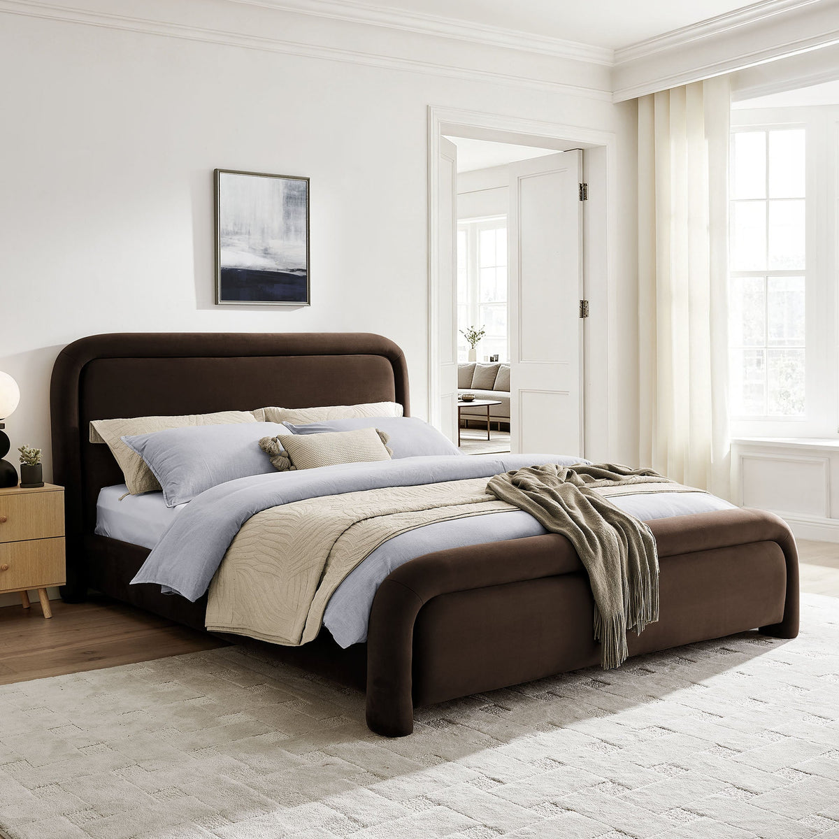 Beck Performance Velvet Platform Bed