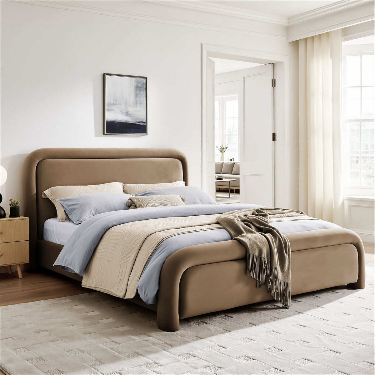 Beck Performance Velvet Platform Bed