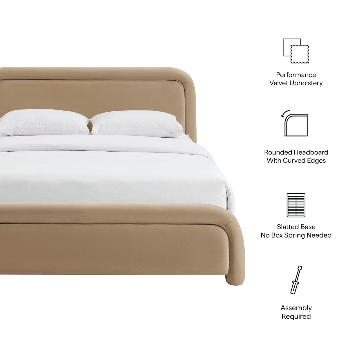 Beck Performance Velvet Platform Bed