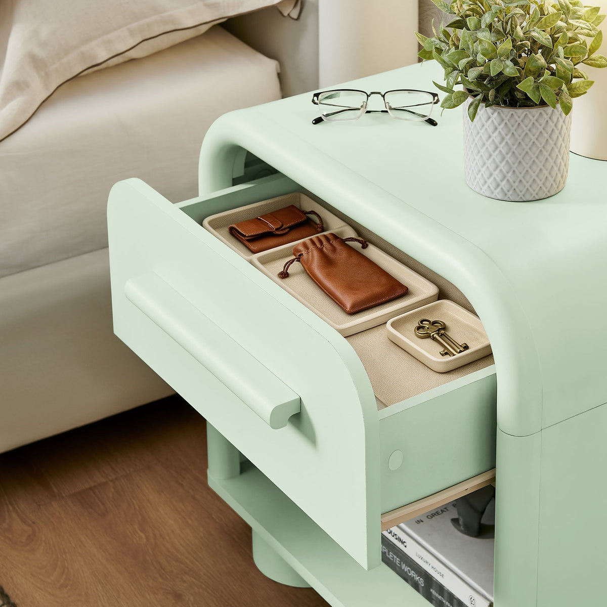 Bellamy Curved 1-Drawer Nightstand