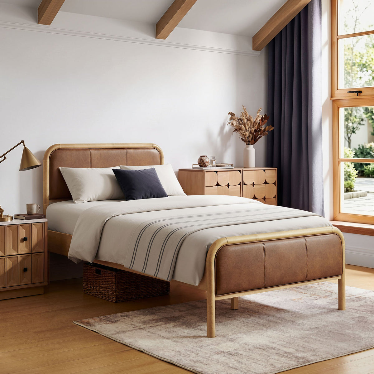 Wexford Vegan Leather Platform Bed