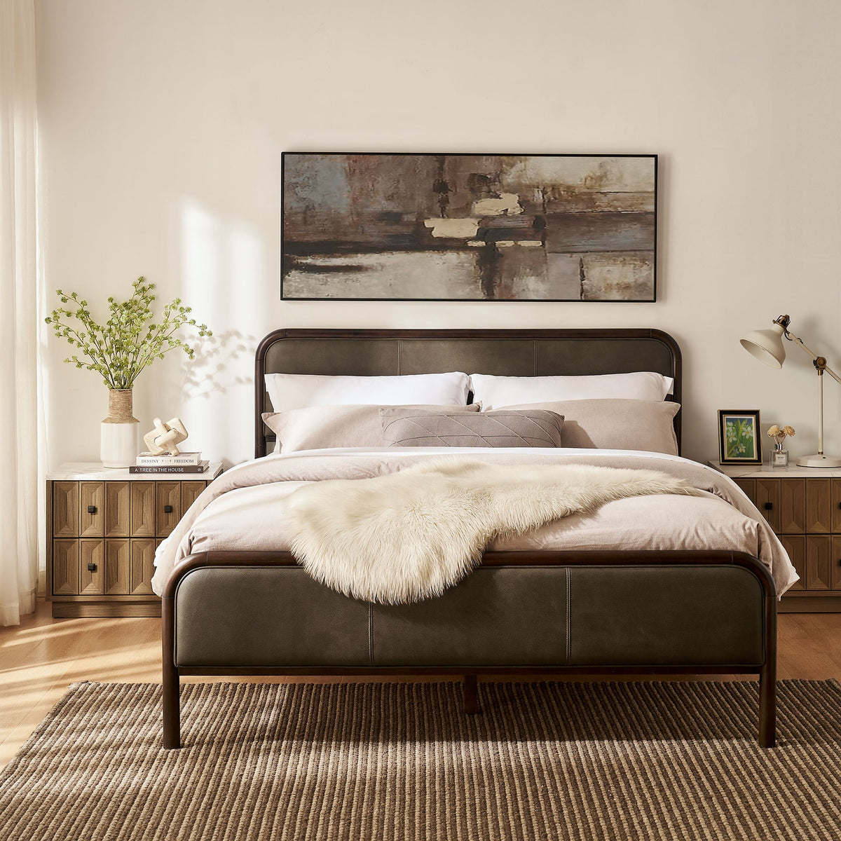 Wexford Vegan Leather Platform Bed