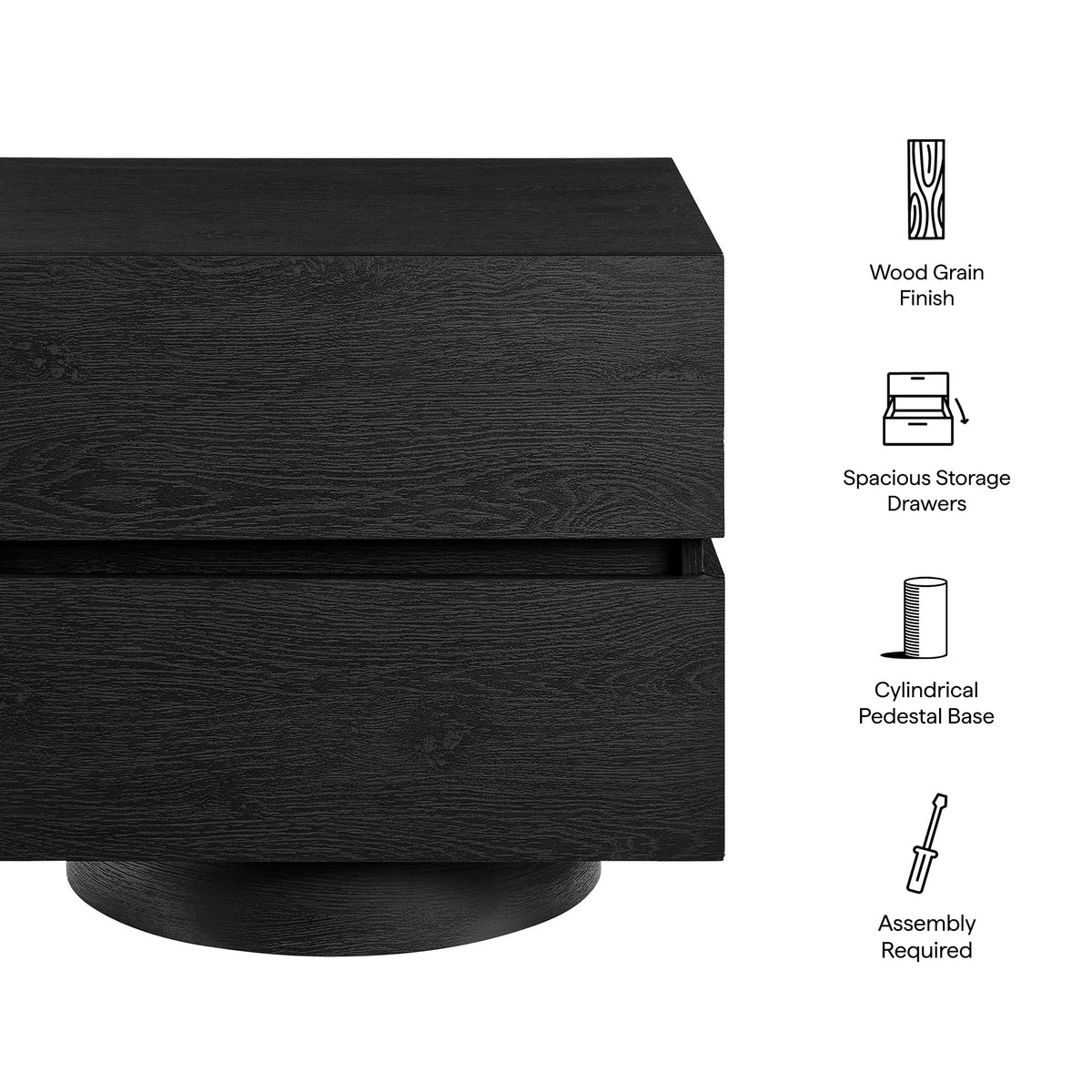Koval Floating Pedestal 2-Drawer Nightstand