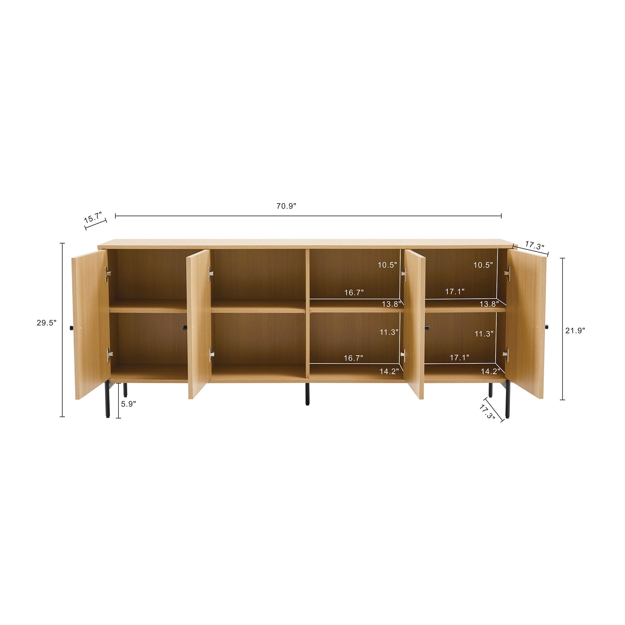 Magnolia 71" Sideboard in Natural Oak