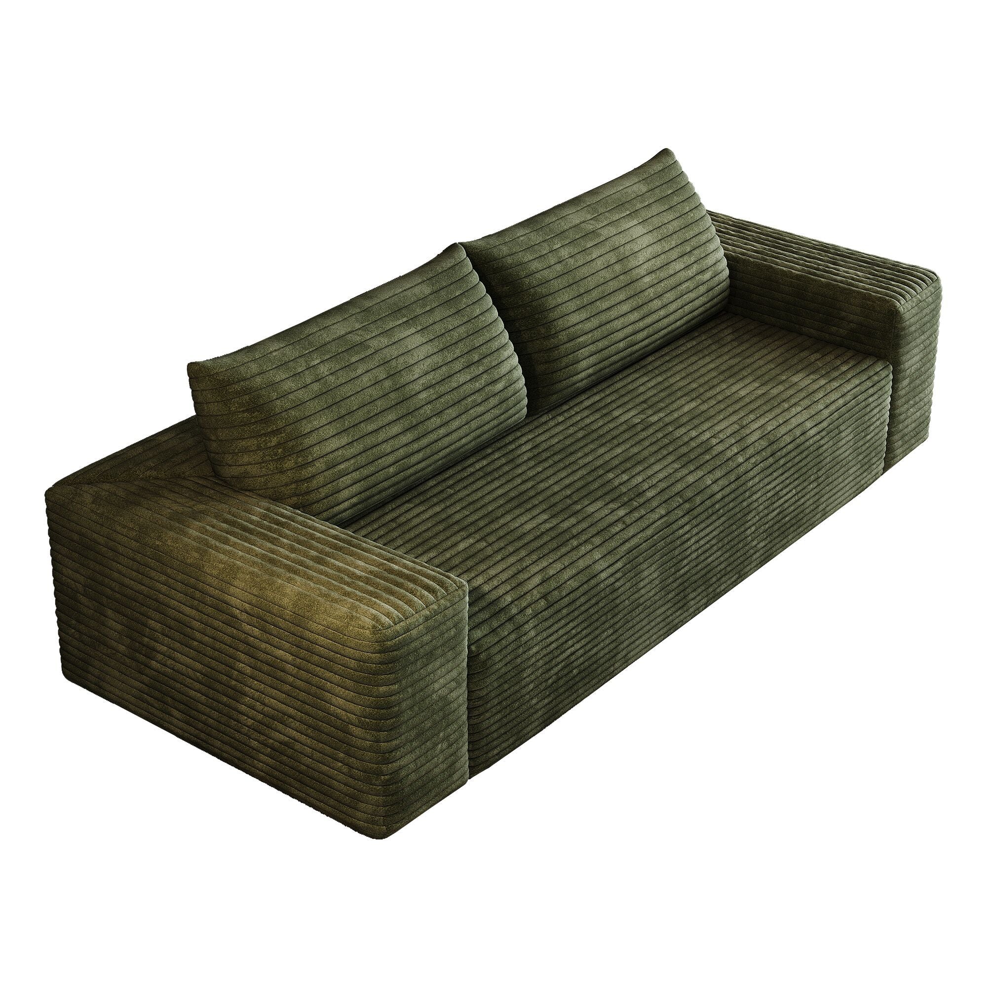 Meyer Green Corduroy Fabric Sofa