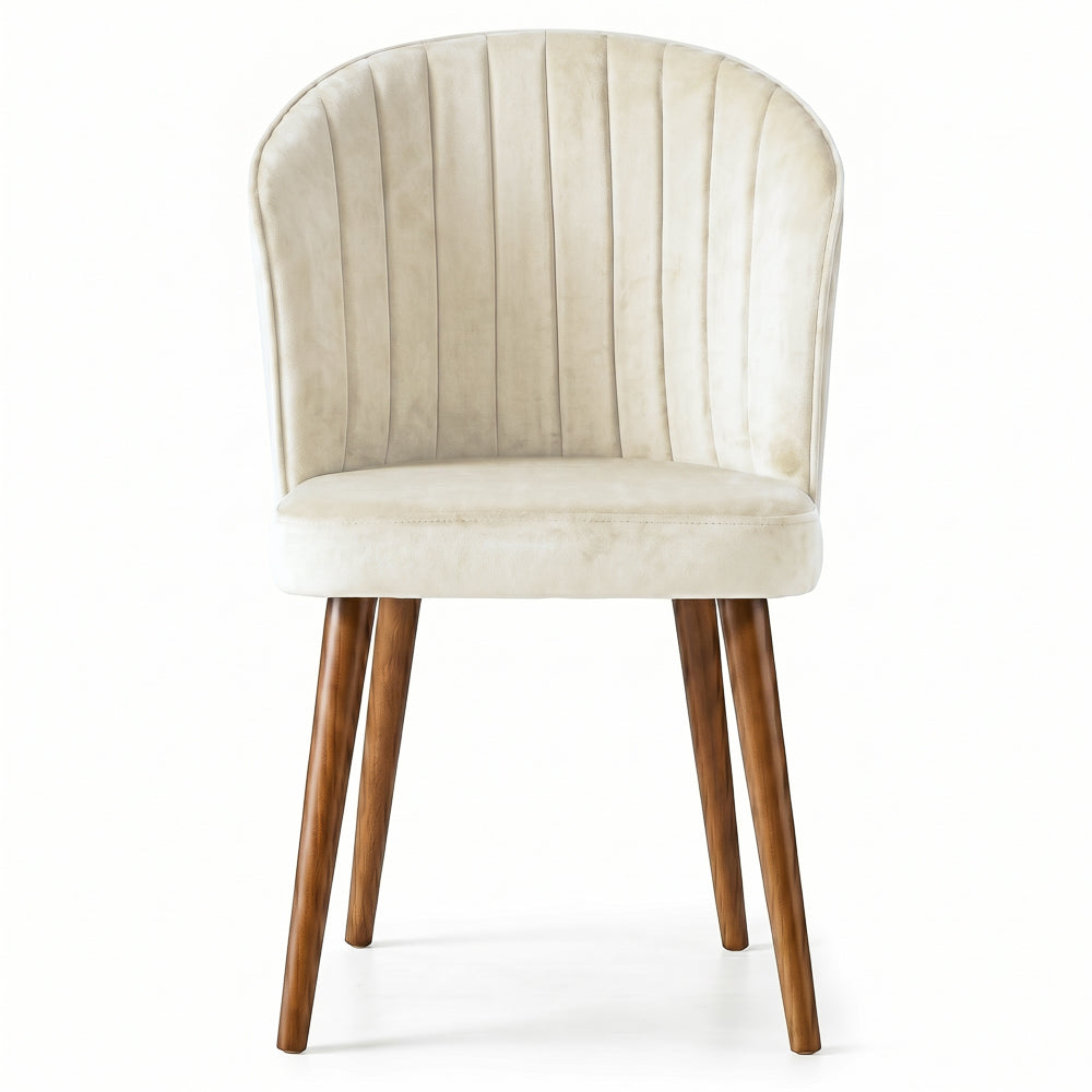 Calvin Dining Chair Set Of 2 - Beige Velvet