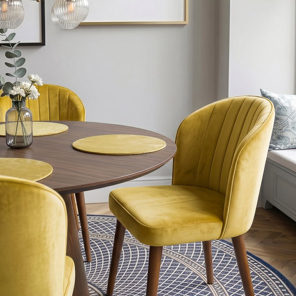 Calvin Dining Chair Set Of 2 - Gold Velvet