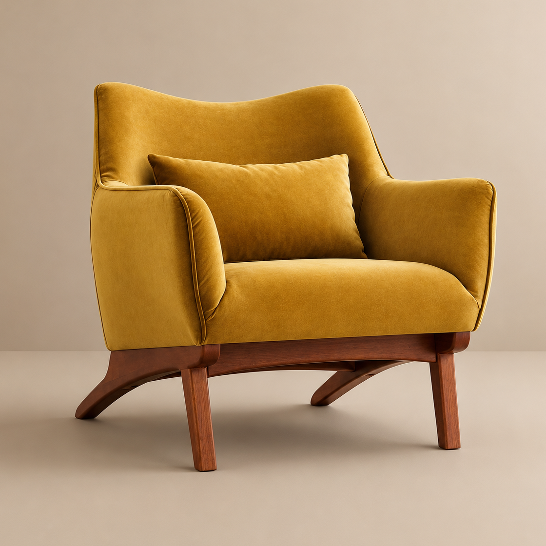 Casper Gold Velvet Lounge Chair