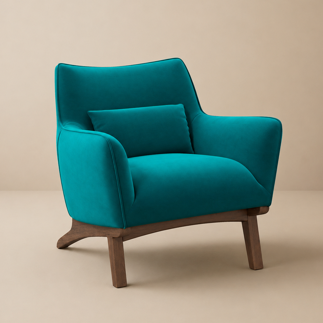 Casper Turquoise Velvet Lounge Chair