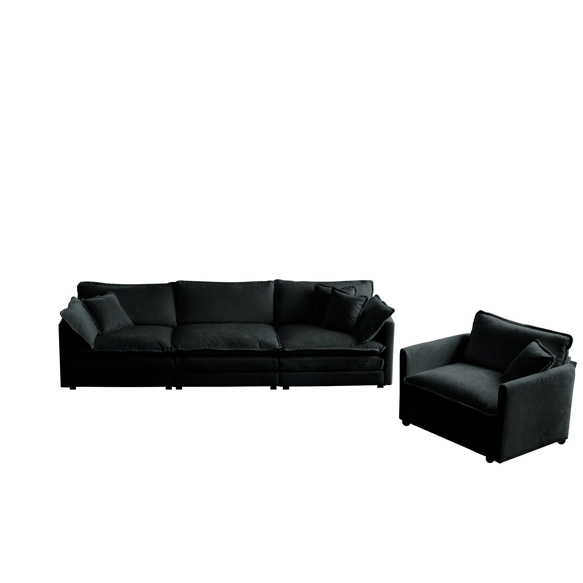 Ferda 2-Piece Chenille Upholstered Sofa Set