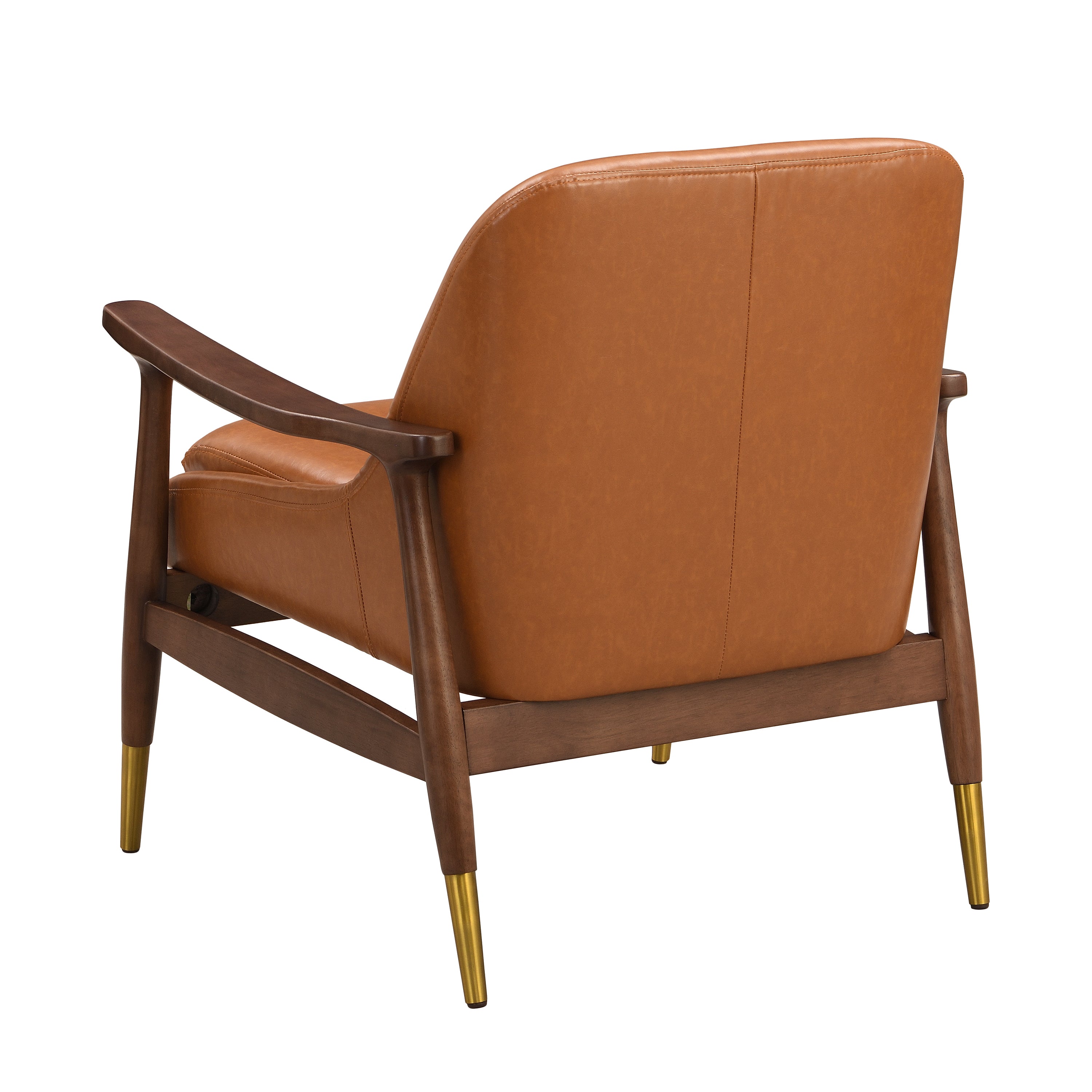 Hafi Mid-Century Faux Leather Accent Chair