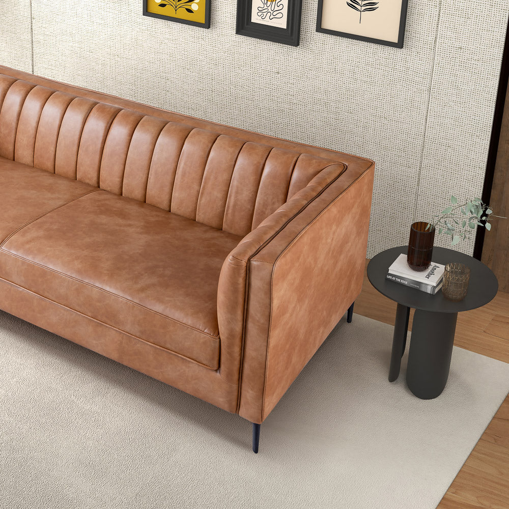 Kendra 84" Cognac Leather Sofa