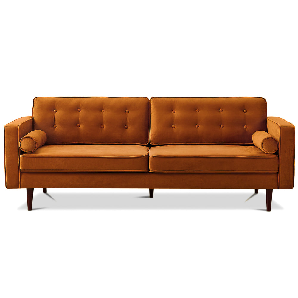 Kirby Burnt Orange Velvet Sofa