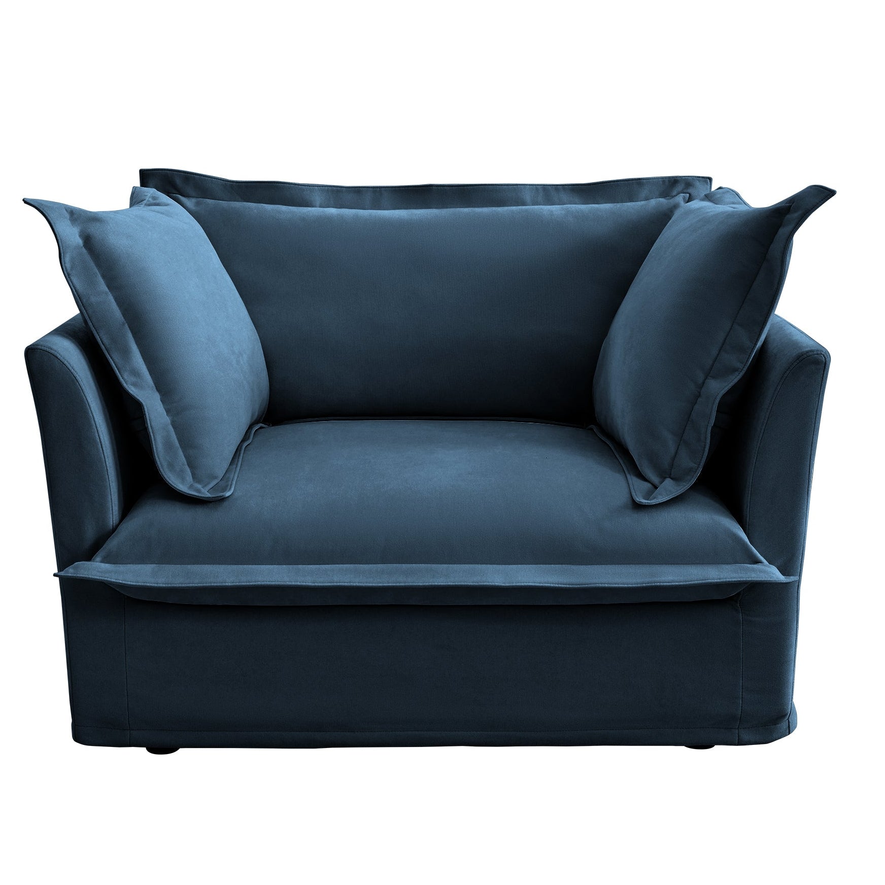 Ticova Slip-covered Blue Chenille Armchair
