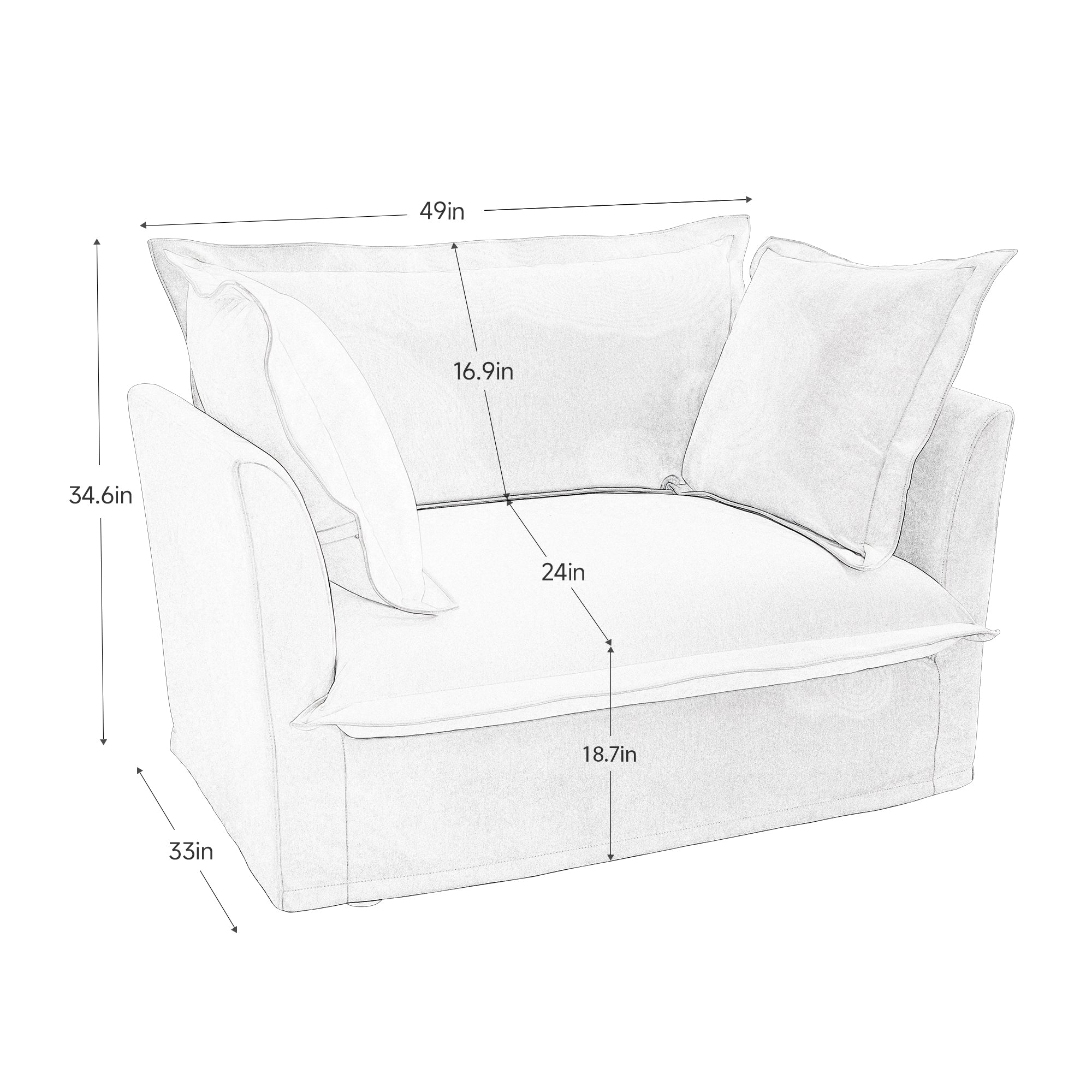 Ticova Slip-covered Blue Chenille Armchair