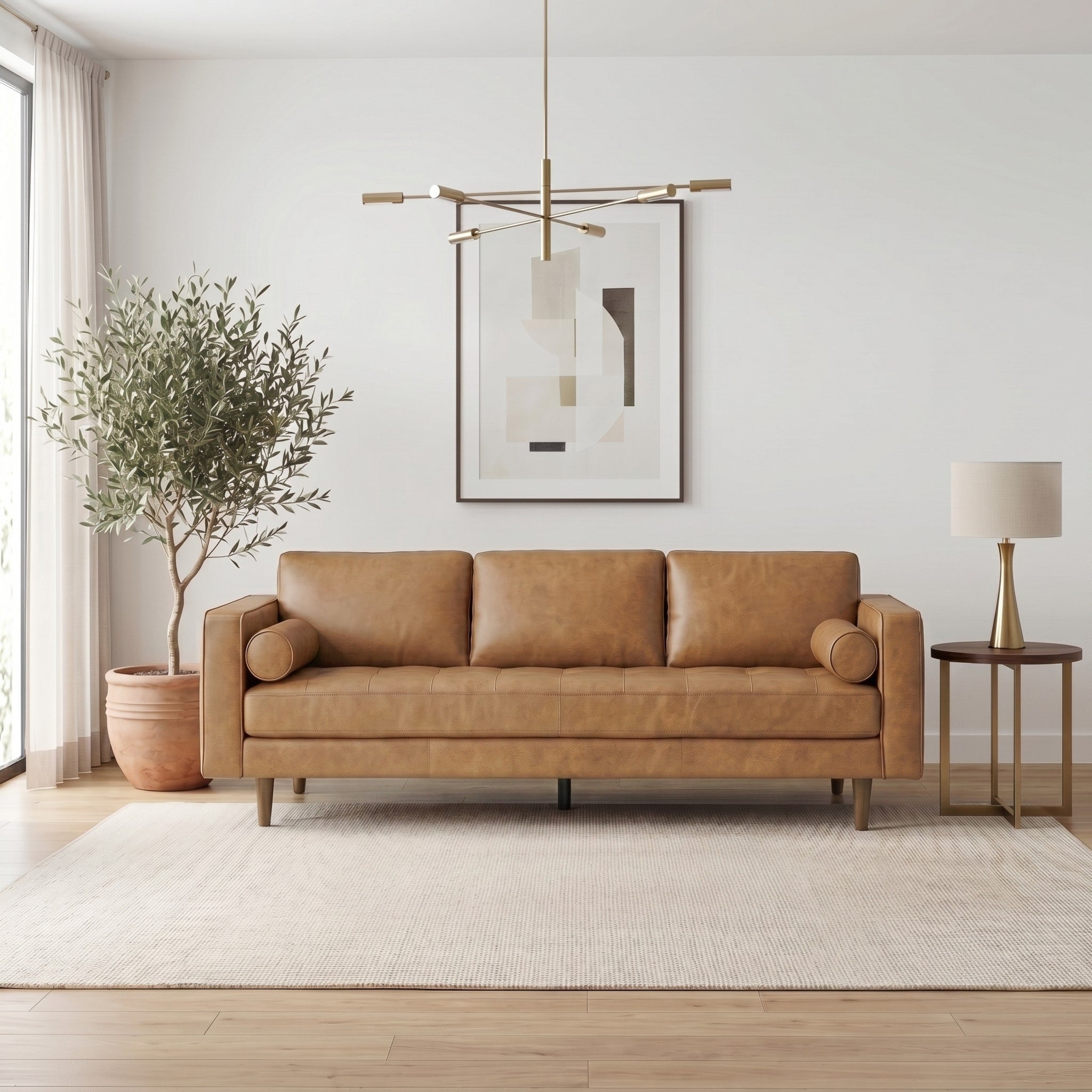 Carroll Genuine Top Grain Leather 3-Seater Sofa | New York Modern Furniture