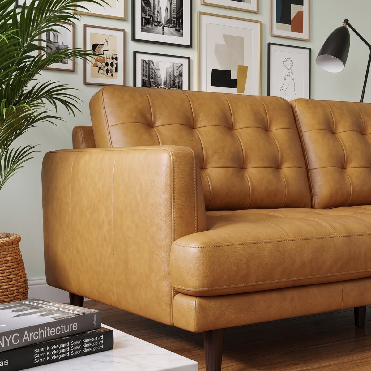 Dakota Tan Leather Sofa