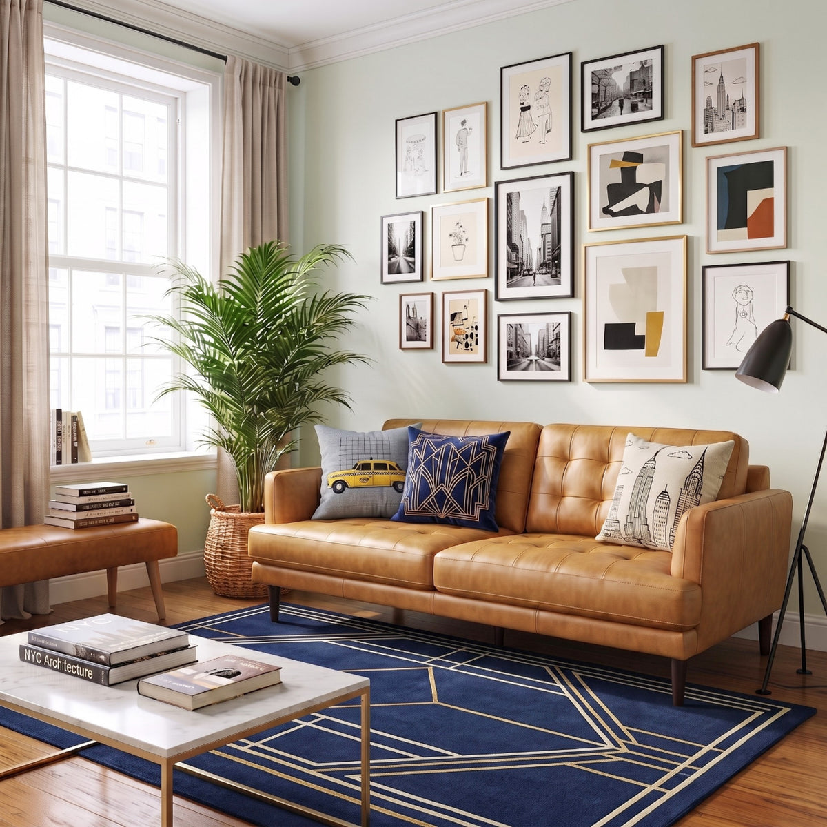 Dakota Tan Leather Sofa